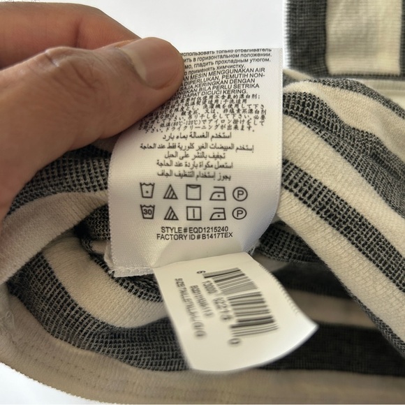 BCBGMaxAzria Women's Off White Grey Cropped Linen Top Size Large - Picture 7 of 9